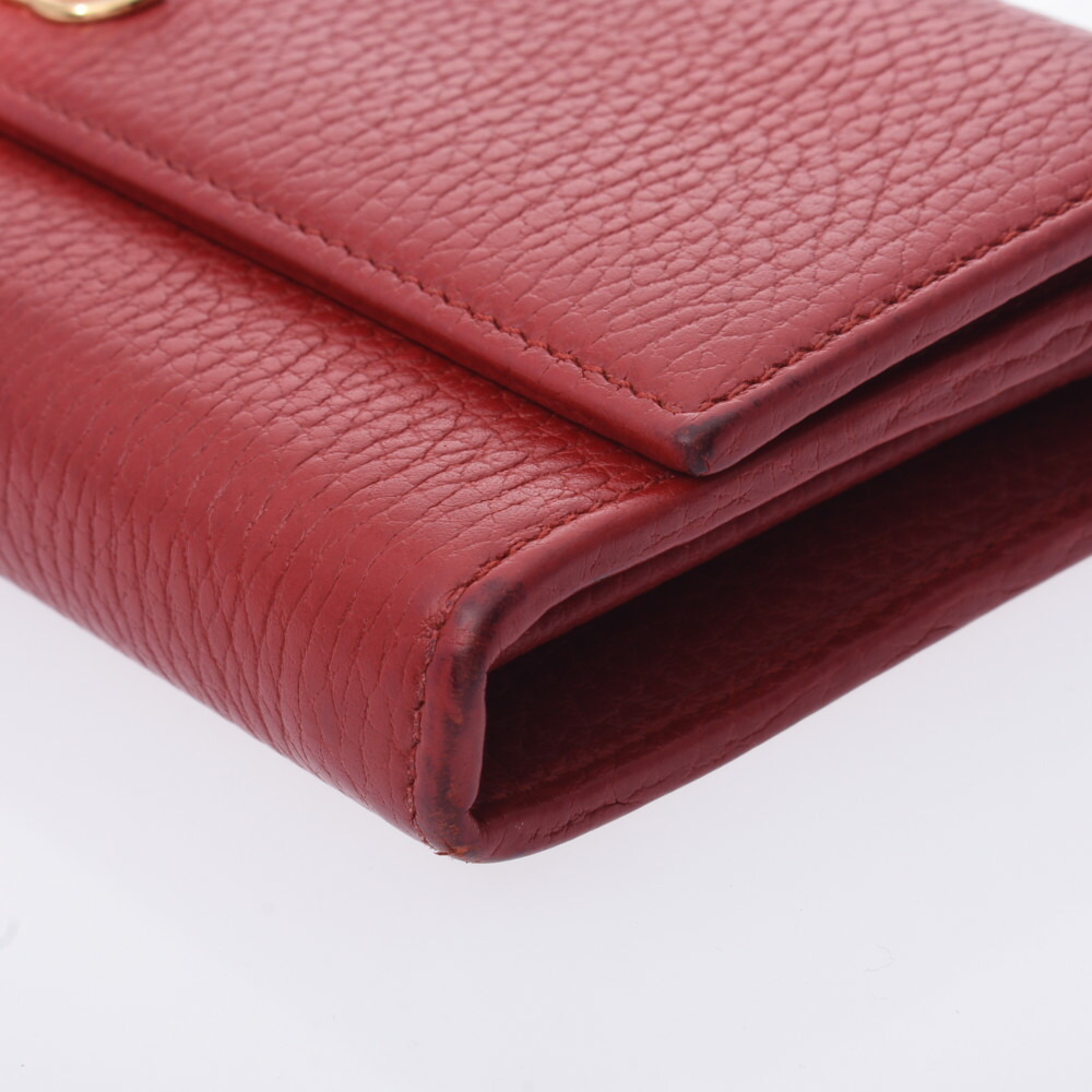 Gucci Zipper Calf GG Wallet Marmont Long Red - Picture 6 of 12